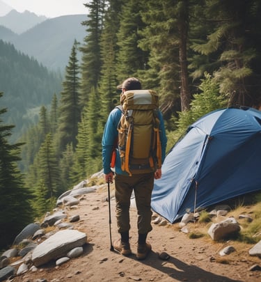 a hiker with a rucksack