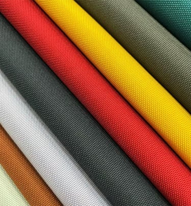 A selection of colorful RPET fabrics, a sustainable material option by King Fly.