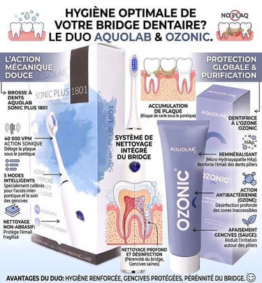 Brosse à dents sonique et dentifrice pour bridge dentaire