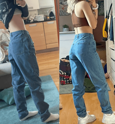 Before and after fitness progress