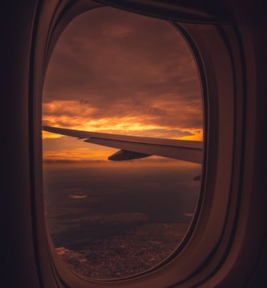 View out of an airplane window