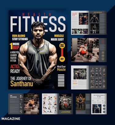 Cover of a fitness magazine featuring a muscular man lifting weights, with bold headline text reading