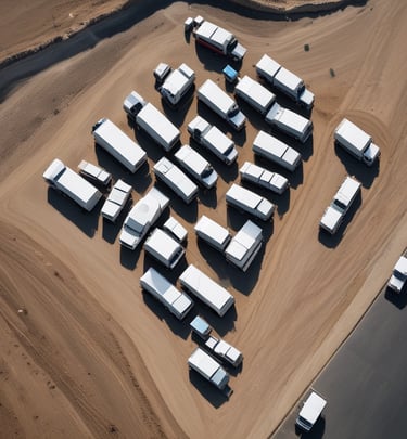 Exterior view of a commercial truck with refrigeration unit in operation.