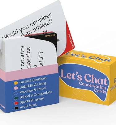 a box of let's chat cards