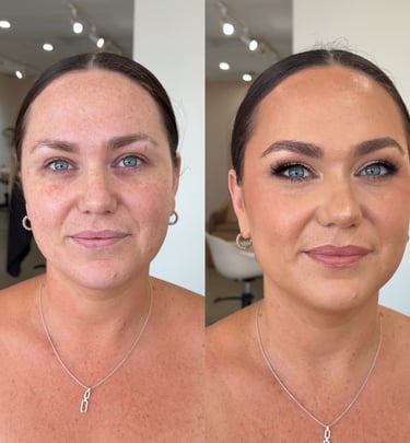bridal before and after makeup gold coast