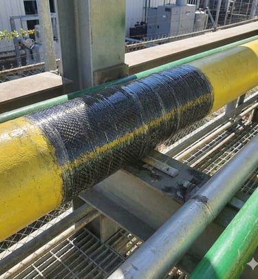 Pressure pipping composite wrap repair - Laser shearography can test quality of the wrap application