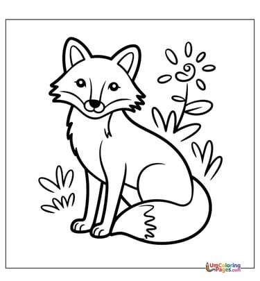 Baby fox kit coloring page cute wildlife printable