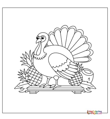easy turkey coloring page for children