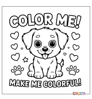 Fluffy puppy outline drawing preschool animal printable