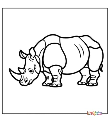 Baby rhino calf coloring page cute wildlife printable