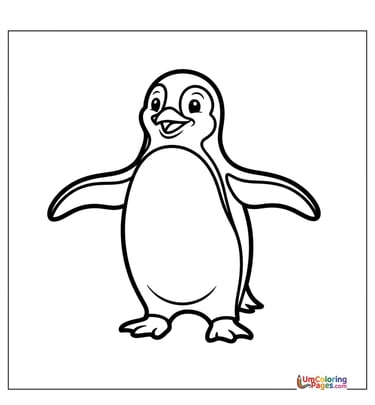 easy penguin coloring page for children