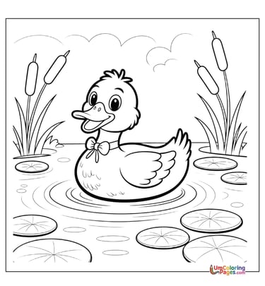 easy duck coloring page for children