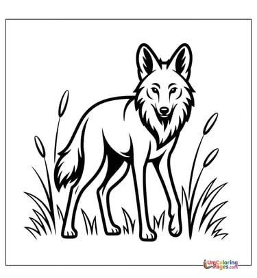 Wolf pup coloring page baby wildlife printable