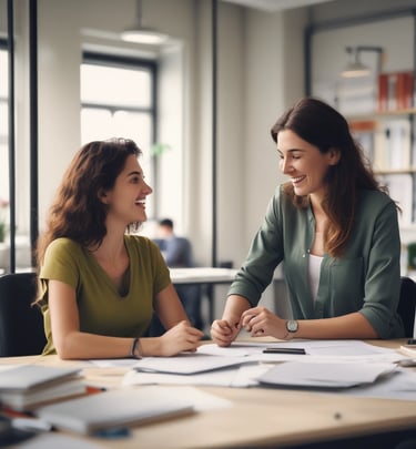A serene treatment room bathed in soft blue and green light with calming neutral accents