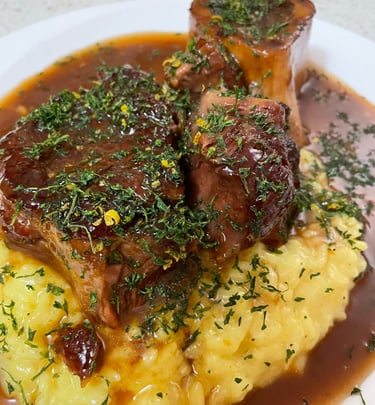 Osso bucco with saffron risotto