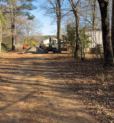 Staging for driveway repair. 