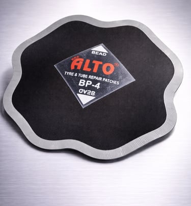 Alto BP-4 heavy duty tyre and tube repair patch for professional automotive puncture restoration.