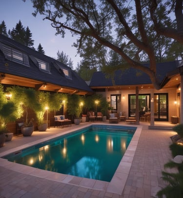 Professional DJ setup with vibrant lights creating a lively atmosphere during an evening event.