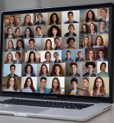 Close-up of a focused student typing on a tablet with digital notes displayed.