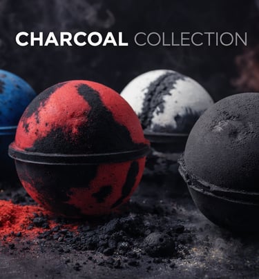 Luxury charcoal bath bombs XL black detox spa soak