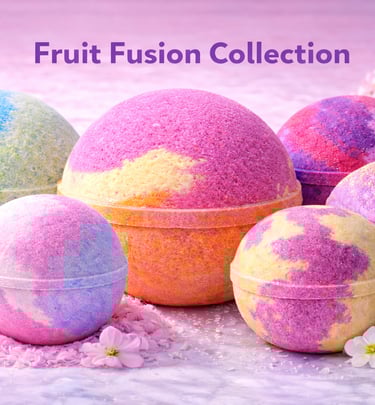 Fruit fusion bath bombs XL colorful fruity bath bombs bright luxury bath soak