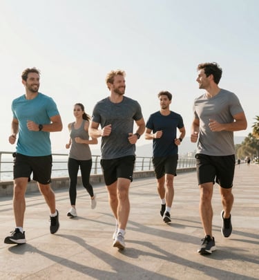 A healthcare influencer sharing a morning yoga routine in a sunlit studio with soft lavender accents
