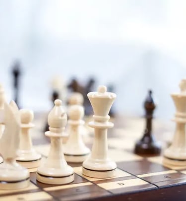 a chess game with chess pieces on a chess board