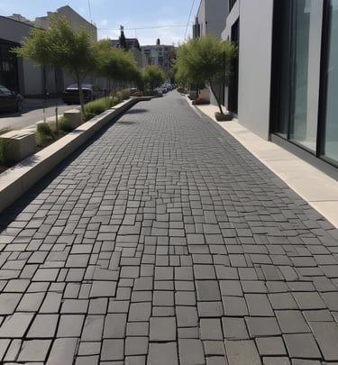 Lush garden pathway paved with natural stones blending with greenery