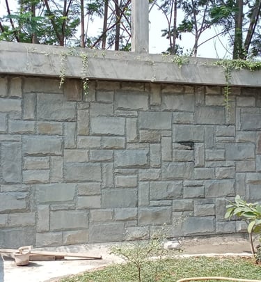 Modern andesit grey natural stone wall cladding for home exterior garden