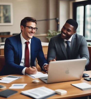 Sayele team presenting a digital solution to partners in a bright meeting room