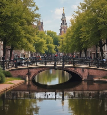 Close-up of a Tesla Model S parked by a scenic Dutch countryside road, blending modern luxury with nature