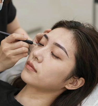 Hands gently waxing a client's arm, showcasing smooth skin and expert technique.