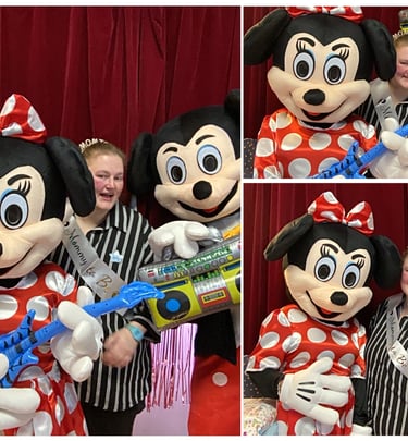 mascot party for a gender reveal at cleobury mortimer social club