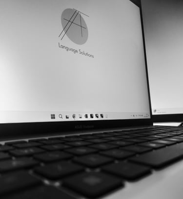 A laptop on a desk