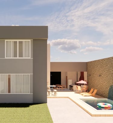 sobrado de dois andares com piscina