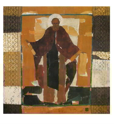 icono creado por natalia kirillova representando a san cirilo de belozerski