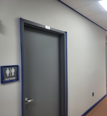 The before image of an hallway with blank walls.