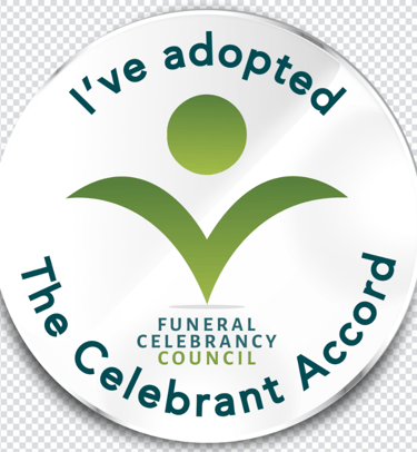 green v and dot symbol representing the celebrants accord