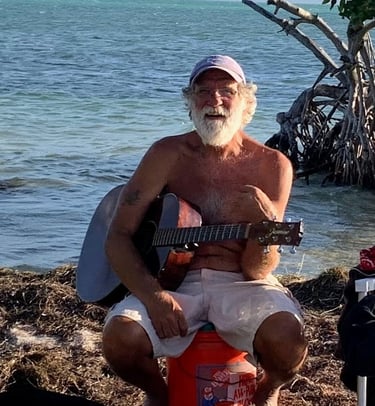 a man with a guitar and a guitar