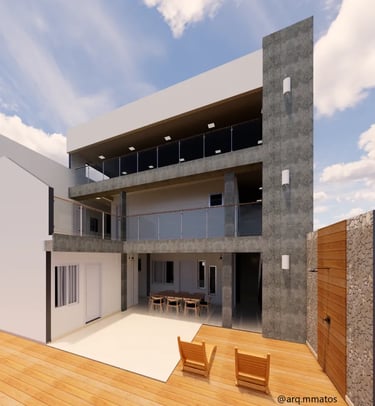 casa integrada com área de lazer