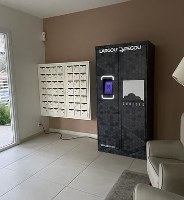 Armário airlocker azul duplo auxiliar empresa condominio locker armario inteligente entrega