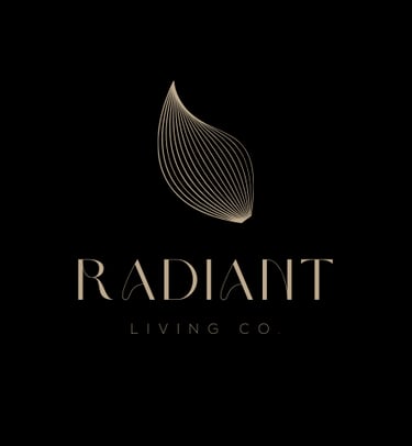 a logo for radiant living co