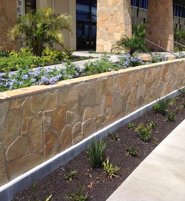cream stone garden wall