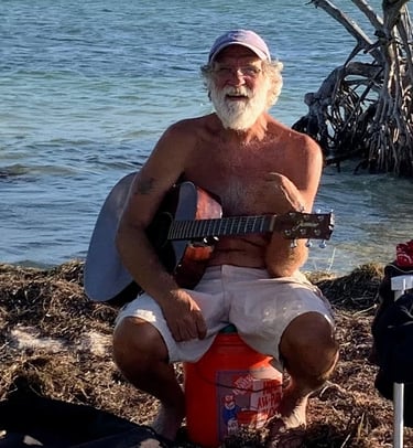 a man with a guitar and a guitar