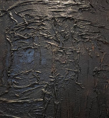 Marée noire - Tableau art abstrait - art contemporain - acrylique et plâtre sur toile