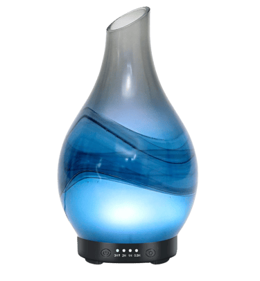 MAXWINER Essential Oil Diffusers Handmade Art Glass Ultrasonic Aromatherapy Diffusers with 7 Colors 