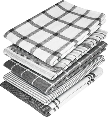 a stack of four different types of kitchen towels