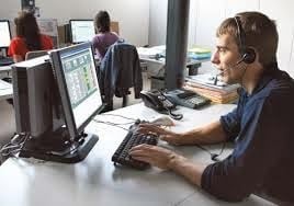 a man in a headset with a headset and a headset