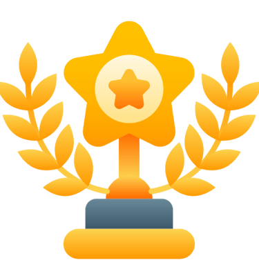 a starfish trophy with a star in the middle
