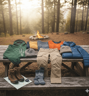 Tipos de roupas para acampamento e trekking